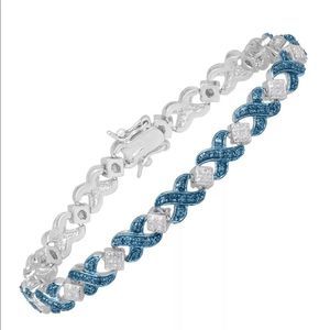 Blue diamond tennis bracelet